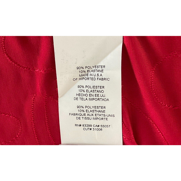 Tash + Sophie Women's Large Red Dress Sleeveless Embossed A-Line Made in USA New - Picture 8 of 11